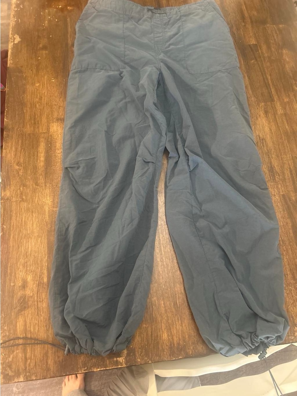 Aeropostale Women's Wide Leg Drawstring Hem Pants in Navy